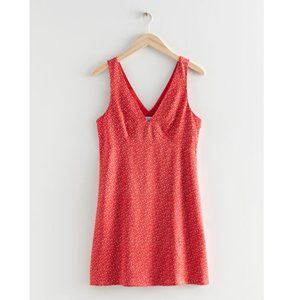 & Other Stories Printed Satin Mini Dress
